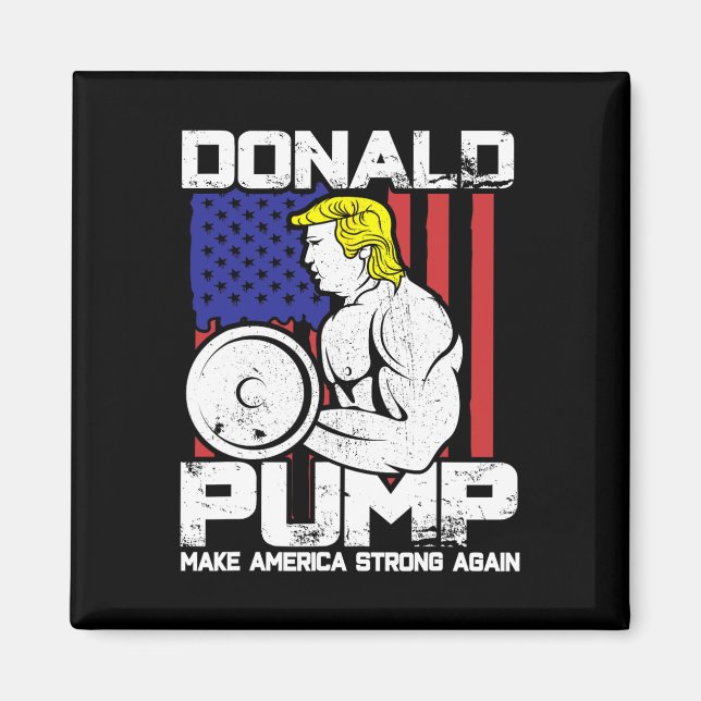 Íman Engraçado Donald Trump Pondo Levantando Coluna (Frente)