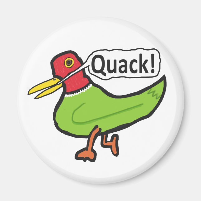 Íman Engraçado Duck Quacking (Frente)