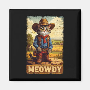 Íman Engraçado Engraçado, Gato-De-gato Vintage Cowboy C