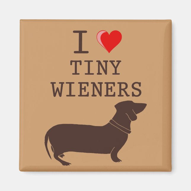 Íman Engraçado Eu Amo Pequeno Wiener Dachshund (Frente)