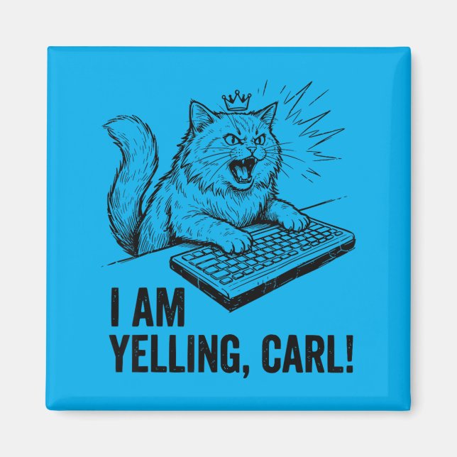 Íman Engraçado Eu Estou Gritando Carl Faça Meme de Gato (Frente)