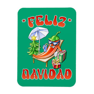 Íman Engraçado Feliz Navidad, Feliz Natal Feliz Chili
