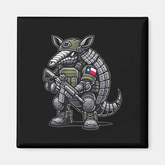 Íman Engraçado furioso madillo A bandeira tática vetera (Frente)