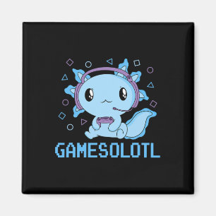 Íman Engraçado Gamesolotl Anime Kawaii Gaming Axolotl V