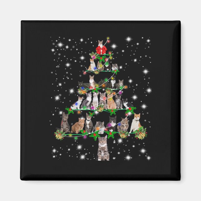 Íman Engraçado Gatos de Natal Tree Ornament Dom (Frente)