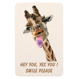 Íman Engraçado Girafa Magnet - Texto Personalizado