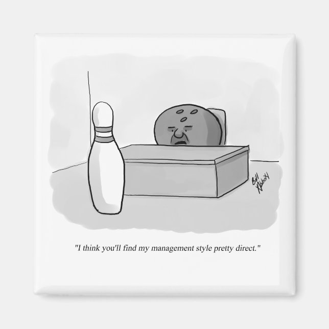 Íman Engraçado Humor de Cartoons de Gerenciamento e Lid (Frente)