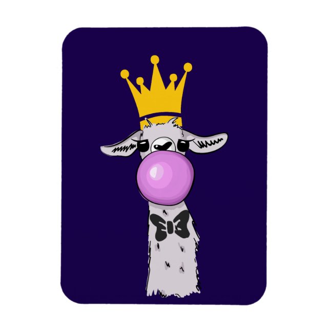 Íman Engraçado Ilustração do Llama soprando uma bolha r (Vertical)