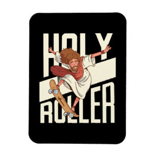 Íman Engraçado Jesus de Patins Holy Roller