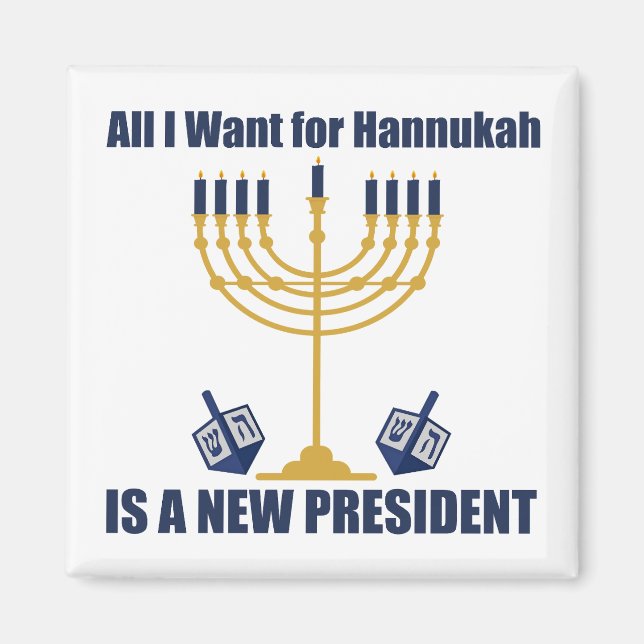 Íman Engraçado Judeu Anti-Trump Político Hanukkah (Frente)
