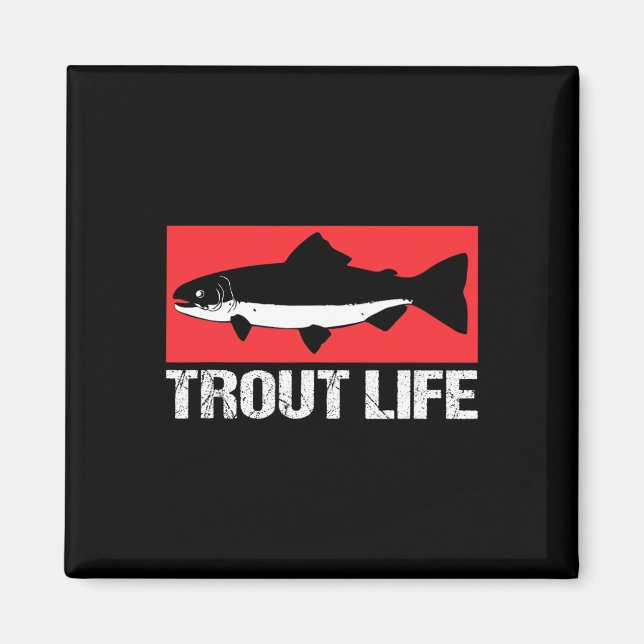 Íman Engraçado Lago Trout Pescadores Pescar Truta Vida (Frente)