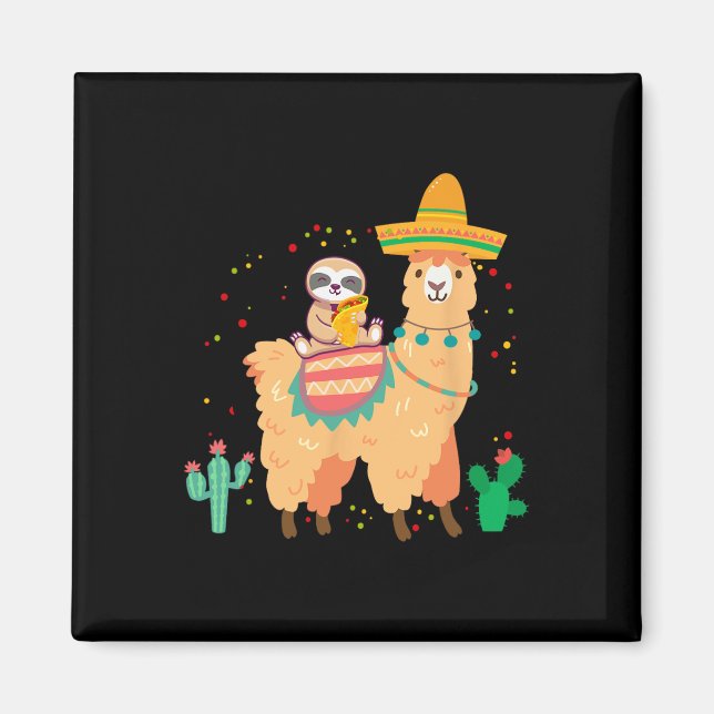 Íman Engraçado Lama E Lama Com Taco E S Mexicanos (Frente)