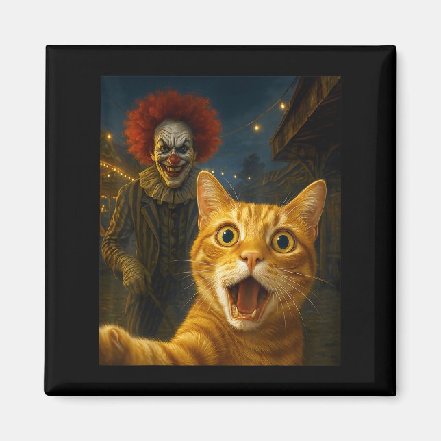 Íman Engraçado Laranja Tabby Cat Selfie Clowe Soky Ca (Frente)
