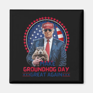 Íman Engraçado, Legal Trump Groundhog Torna o Dia do Gr