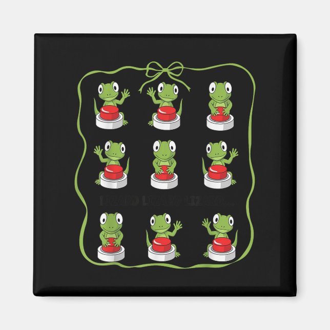 Íman Engraçado Lizard Lizard Animal Button Meme (Frente)