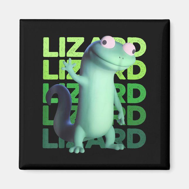 Íman Engraçado Lizard Meme Animal Men (Frente)