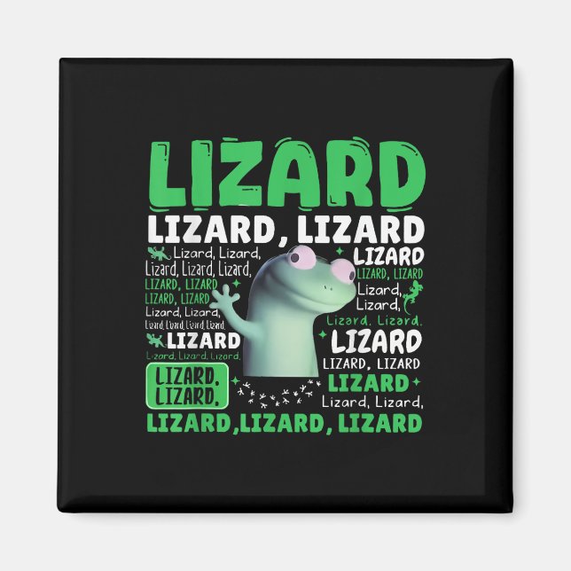 Íman Engraçado Lizard Meme Animal Men _1 (Frente)