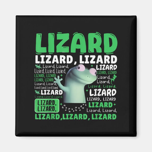 Íman Engraçado Lizard Meme Animal Men _1 (Frente)