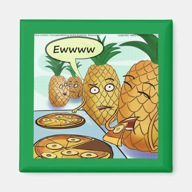Íman Engraçado LTCartoons Pineapple Pizza Comic Fridge (Frente)