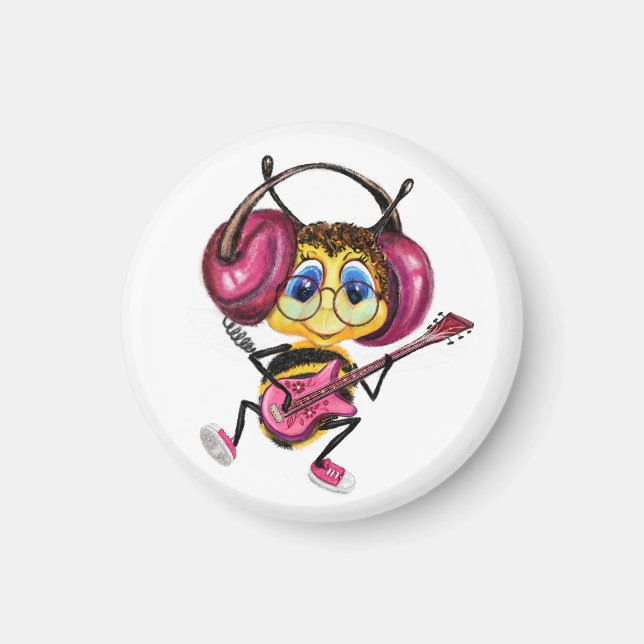 Íman Engraçado Magnet com Abelha-Tambor (Frente)