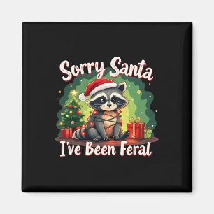 Íman Engraçado Meme de Natal Raccoon Desculpe Papais no