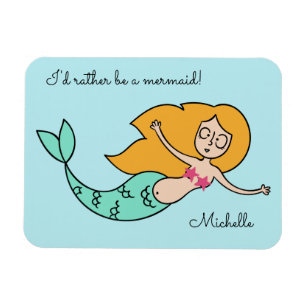 Íman Engraçado Mermaid nome personalizado e ímã de t