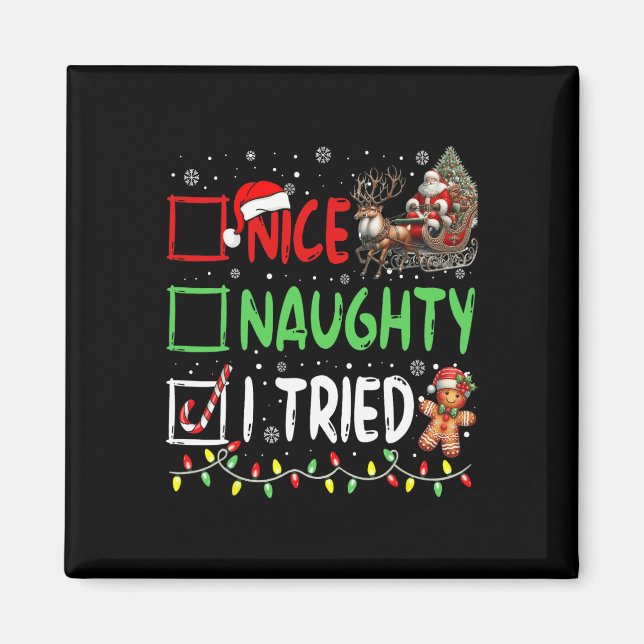 Íman Engraçado Natal Bastante, Eu Tentei Natal Feriado (Frente)