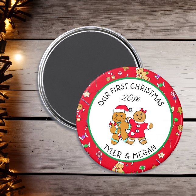 Íman Engraçado nosso primeiro Natal com o Homem Gingerp (Criador carregado)