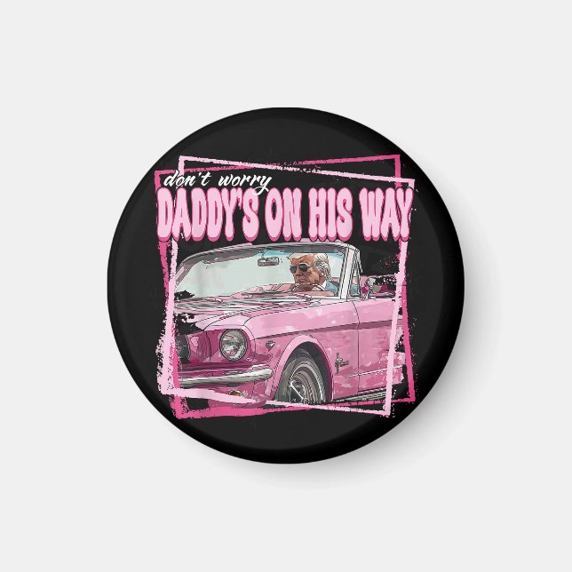 Íman Engraçado Pai Trump Pink 2024 Toma a América Ba (Frente)