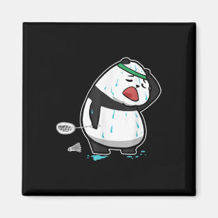 Íman Engraçado Panda Jogando Badminton