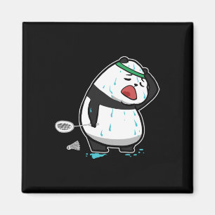 Íman Engraçado Panda Jogando Badminton