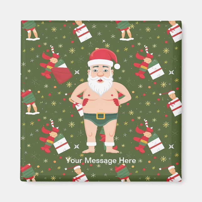 Íman Engraçado Papais noeis Sujos de Natal Cups (Frente)