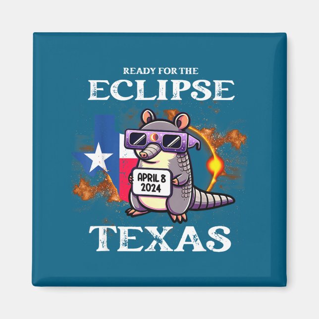 Íman Engraçado Para o Eclipse Solar no Texas em 8 de Ab (Frente)