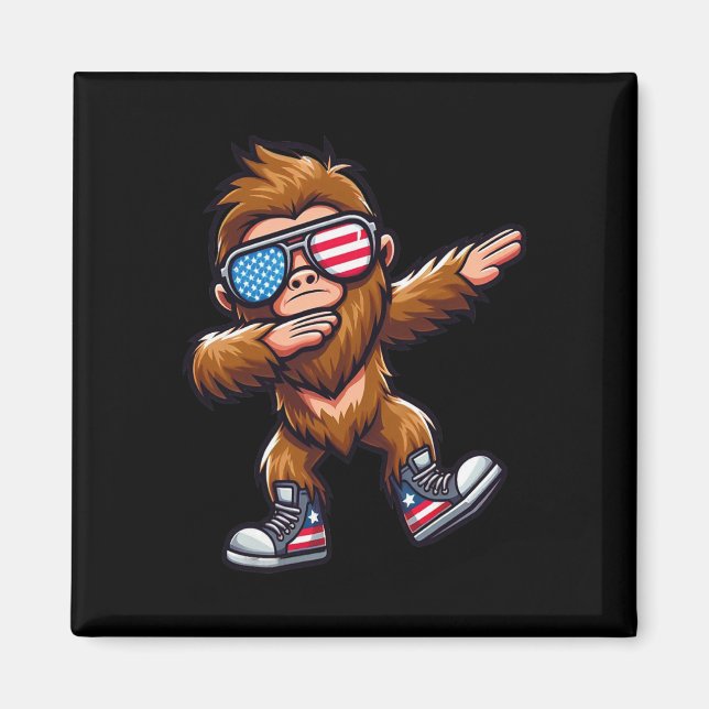 Íman Engraçado Pé Grande Sasquatch 4 De Julho (Frente)