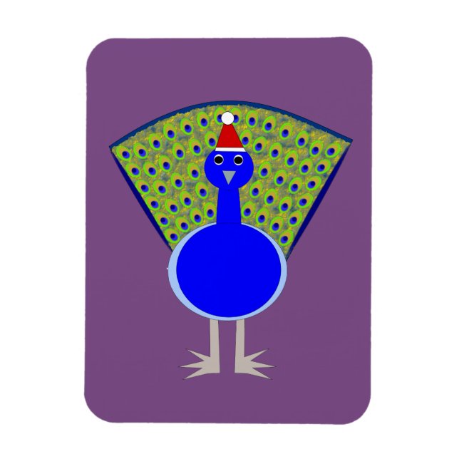 Íman Engraçado Peacock de Natal (Vertical)