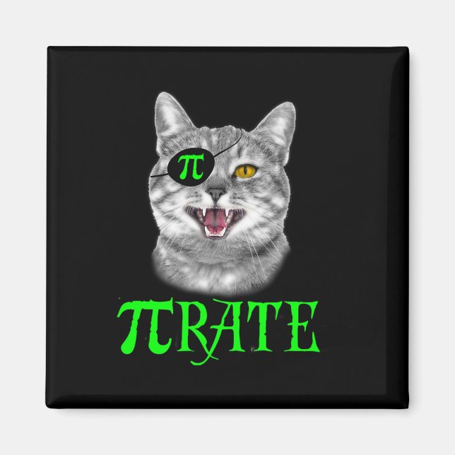 Íman Engraçado Pi Day Math Science Pirata (Frente)