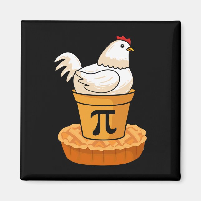Íman Engraçado Pi Day - Pizza de Pote de frango - Matem (Frente)