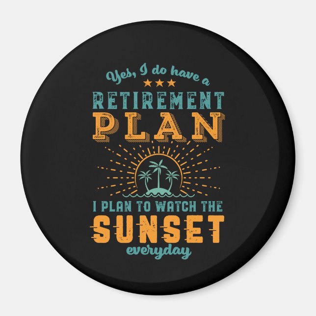 Íman Engraçado Plano de aposentadoria aposentado no ver (Frente)