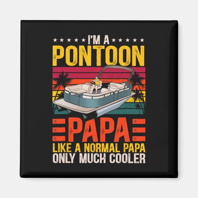 Íman Engraçado Pontoon Papa Como Um Barco Normal (Frente)