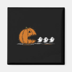 Íman Engraçado Pumpkin Buscando Ghost Vintage Halloween