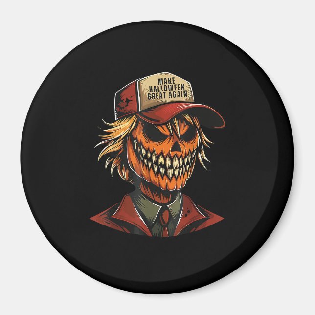 Íman Engraçado Pumpkin Pumpkin Skeleton Torna o Hallowe (Frente)