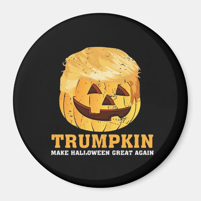 Íman Engraçado Pumpkin Trumpkin Halloween (Frente)
