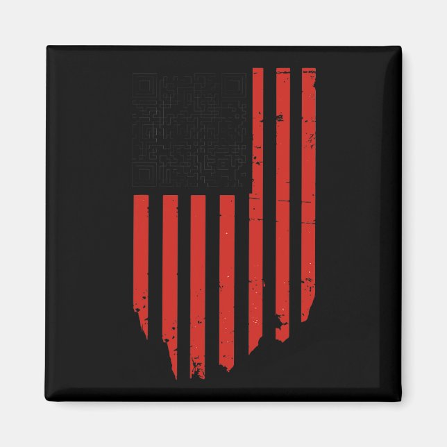Íman Engraçado Qr Trump Dance Code Vermelho e Branco (Frente)
