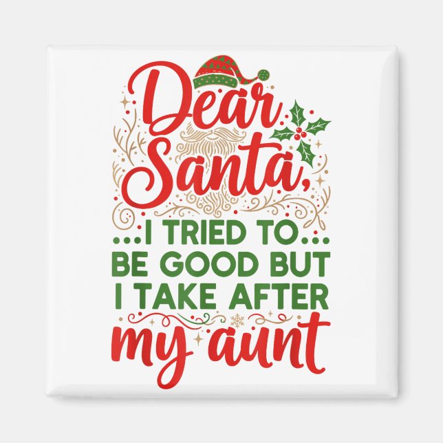 Íman Engraçado Querido Papai Noel Eu Tentei Ser Bom Mas (Frente)