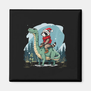 Íman Engraçado Raccoon Andando Dinosaur Trex Anima