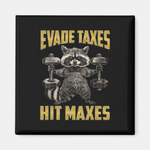 Íman Engraçado Raccoon Levantando Impostos De Evasão De
