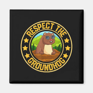 Íman Engraçado Respeite O Dia Do Groundhog Humor De Ani