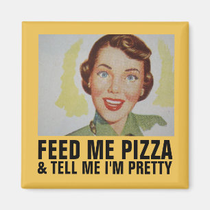 Íman Engraçado Retro Famílias Magnets, Pizza