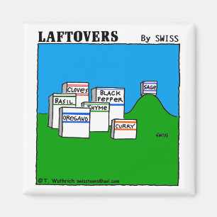 Íman Engraçado Sage Spice Spices Laftovers Foodie Carto