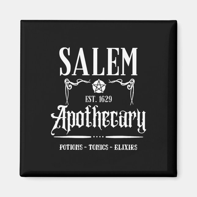 Íman Engraçado Salem Bruxas Machusets Apothecary Hallow (Frente)